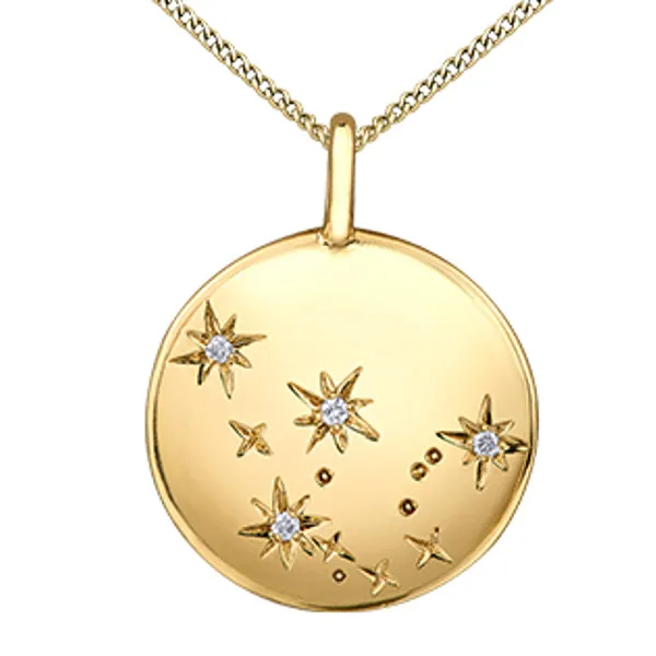 10k Yellow Gold Zodiac Diamond Pendant