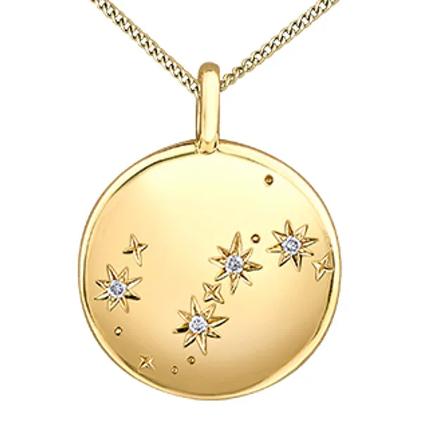 10k Yellow Gold Zodiac Diamond Pendant