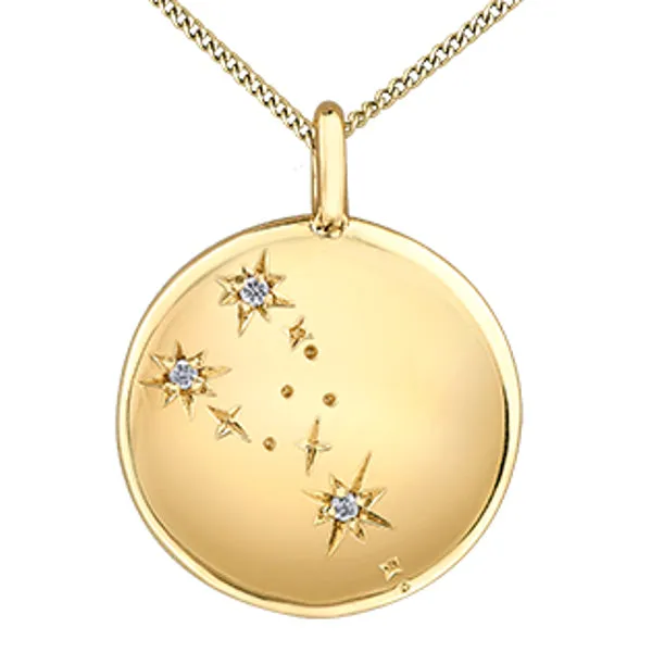 10k Yellow Gold Zodiac Diamond Pendant