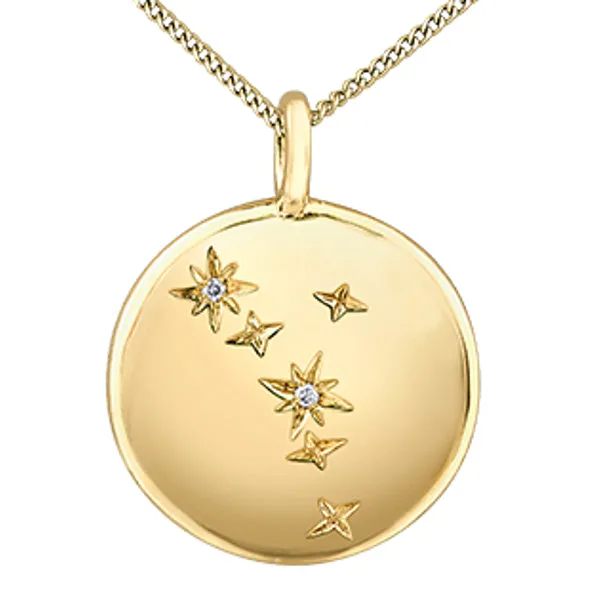 10k Yellow Gold Zodiac Diamond Pendant