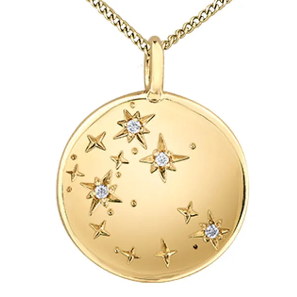 10k Yellow Gold Zodiac Diamond Pendant