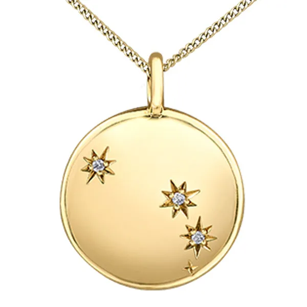 10k Yellow Gold Zodiac Diamond Pendant