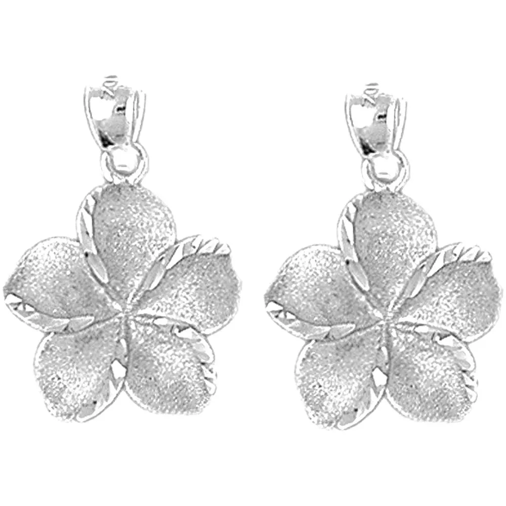 14K or 18K Gold Plumeria Flower Earrings