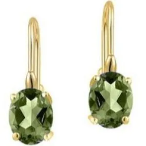 2.00 CTTW Genuine Peridot Leverback Earrings in 18k Yellow gold