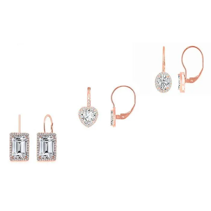 3-Pair Set: Women's Leverback Earrings