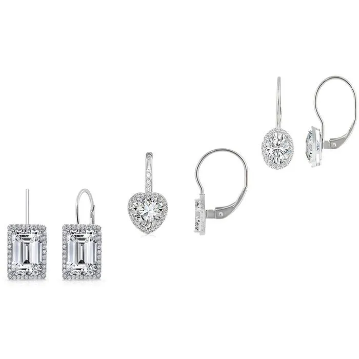 3-Pair Set: Women's Leverback Earrings