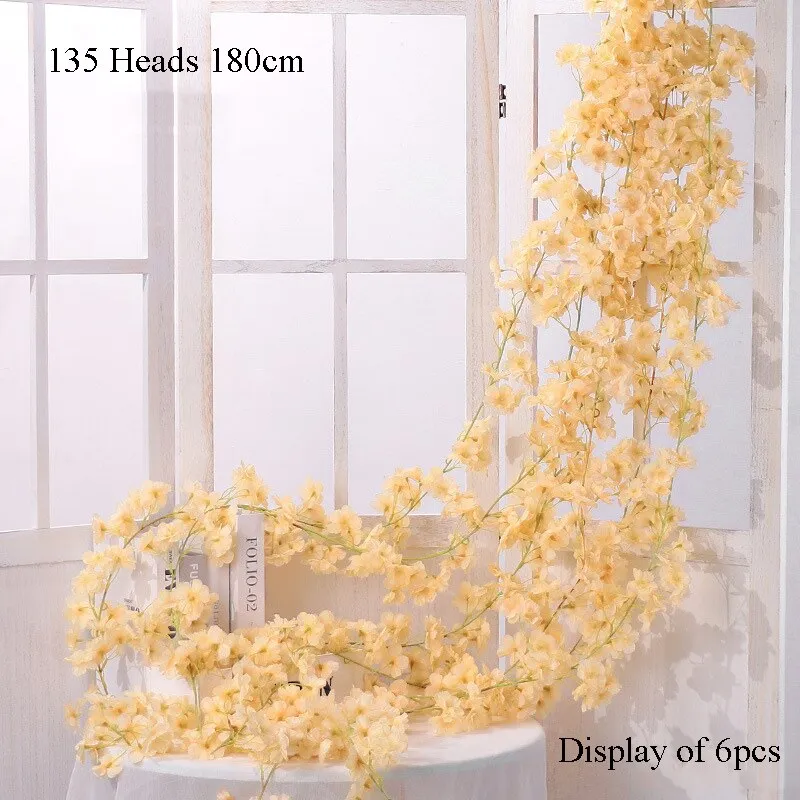 5 Petals Orchid Fake Flower Party Decoration Simulation Artificial Flower Wedding Christmas Garden Wall Hanging Basket Flower