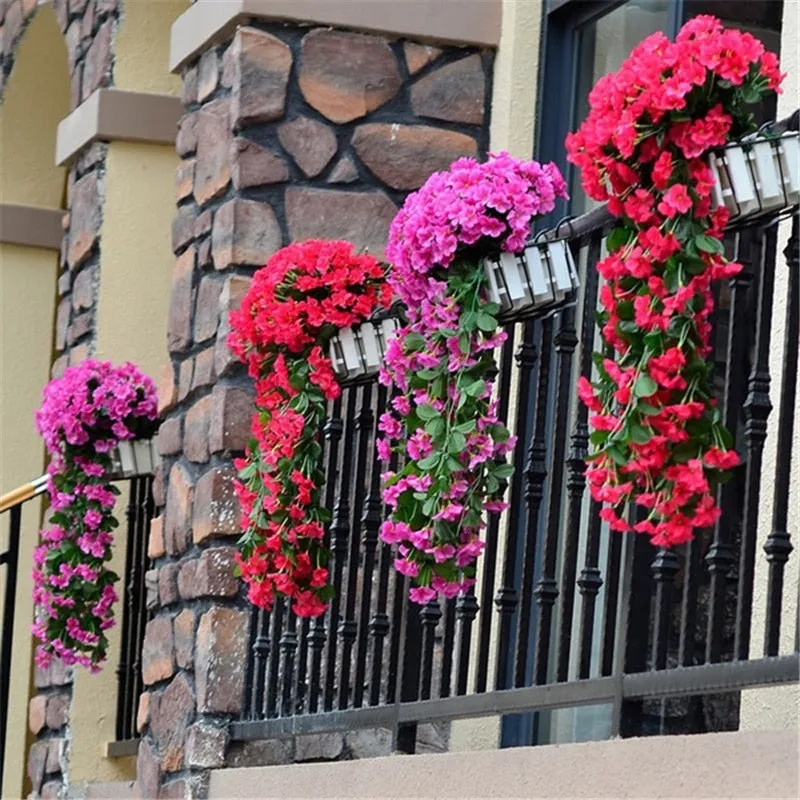 5 Petals Orchid Fake Flower Party Decoration Simulation Artificial Flower Wedding Christmas Garden Wall Hanging Basket Flower