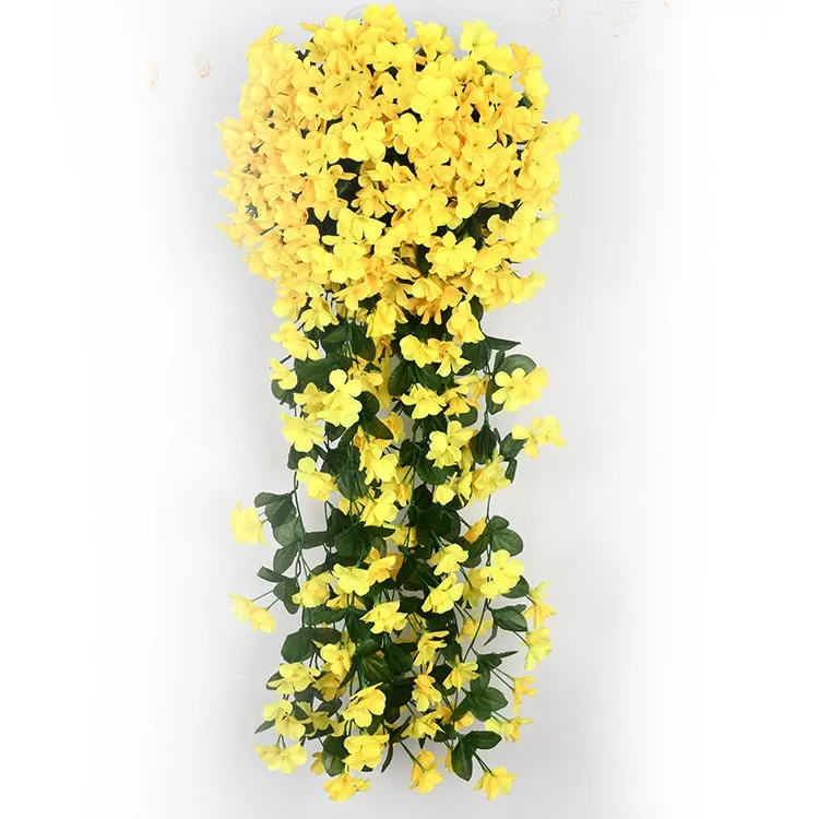 5 Petals Orchid Fake Flower Party Decoration Simulation Artificial Flower Wedding Christmas Garden Wall Hanging Basket Flower