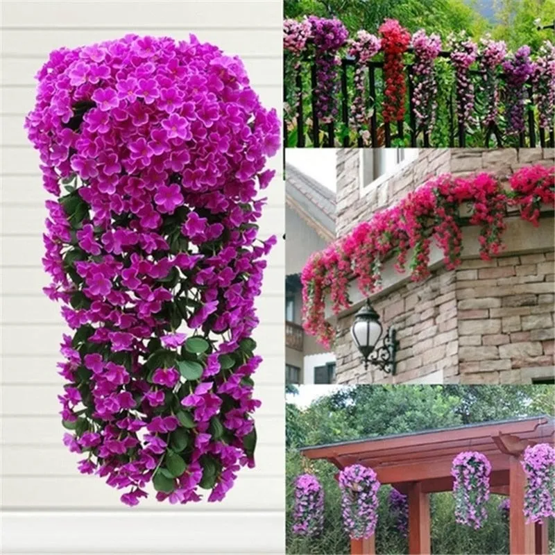 5 Petals Orchid Fake Flower Party Decoration Simulation Artificial Flower Wedding Christmas Garden Wall Hanging Basket Flower