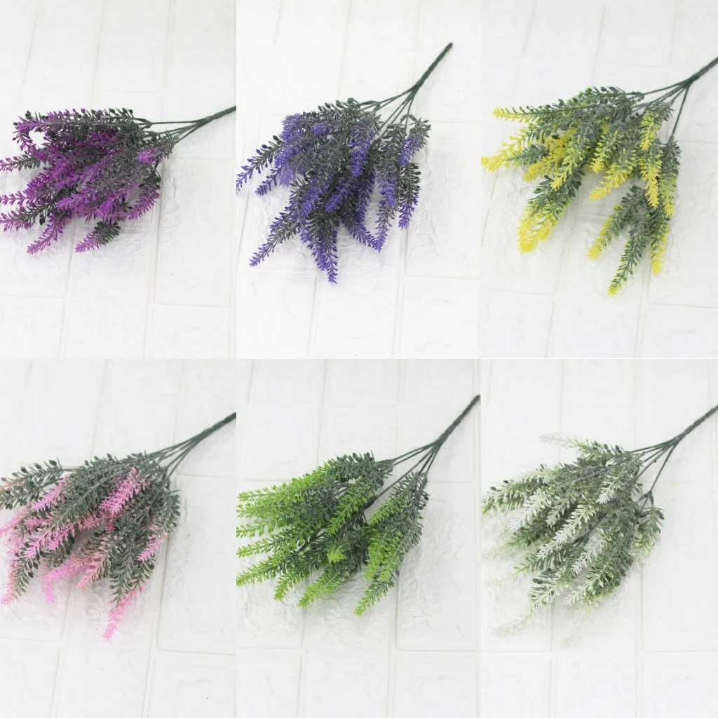 5PCS Artificial Flower Lavender Plastic Flowers Photography Props Dried Flower  Fake Flower