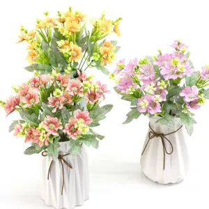 5PCS Artificial Flower Maple Leaf Chrysanthemum Dried Flower  Fake Flower Gift for Women