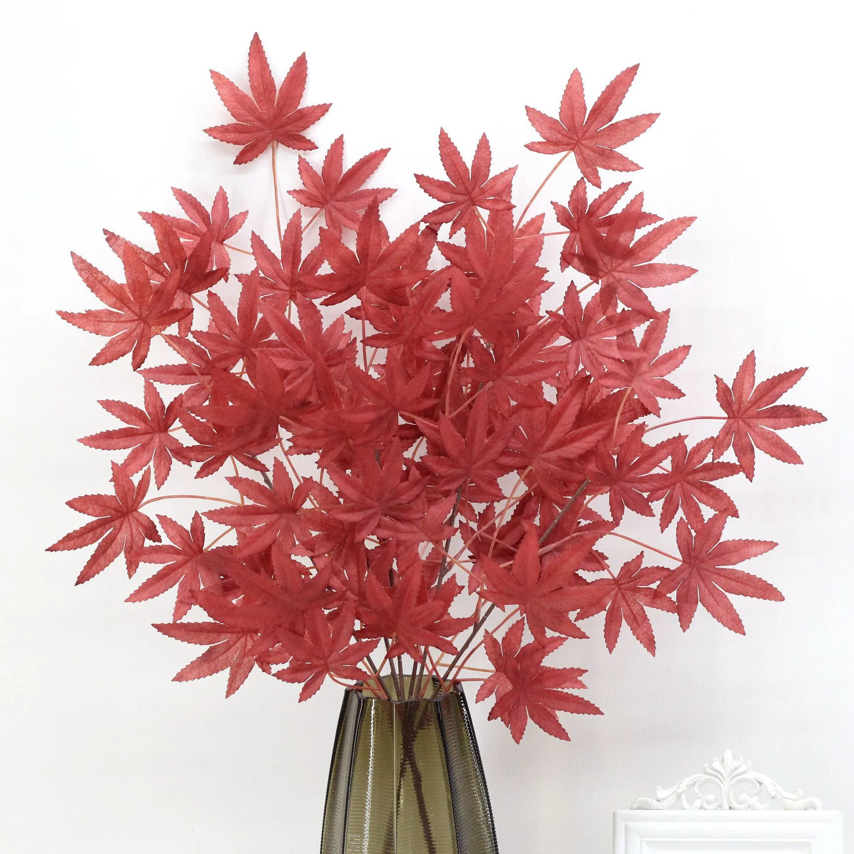 5PCS Artificial Flower Maple Leaf Flower Arrangement Decoration Leaves Dried Flower  Fake Flower