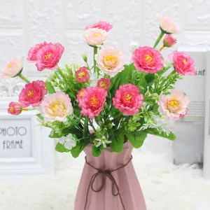 5PCS Artificial Flower Peony Home Decoration Dried Flower  Fake Flower Gift for Women