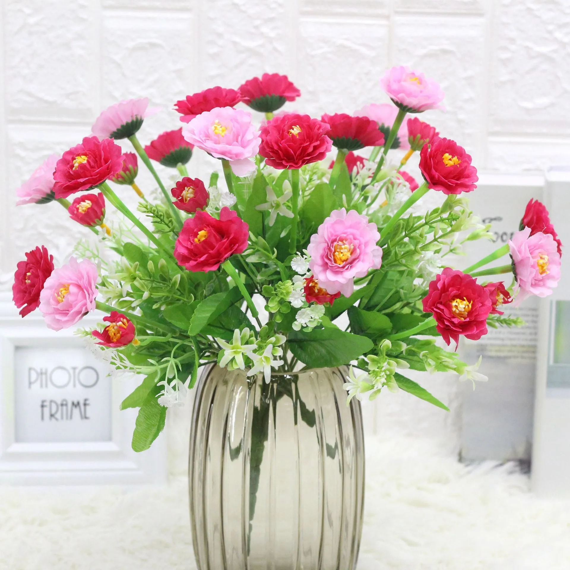 5PCS Artificial Flower Peony Home Decoration Dried Flower  Fake Flower Gift for Women