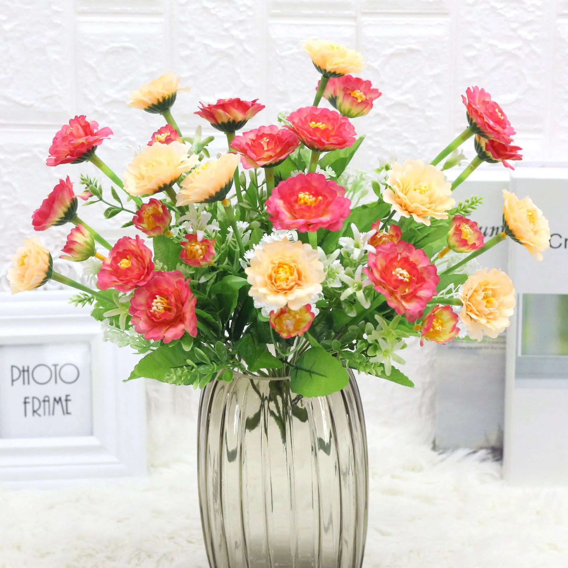 5PCS Artificial Flower Peony Home Decoration Dried Flower  Fake Flower Gift for Women