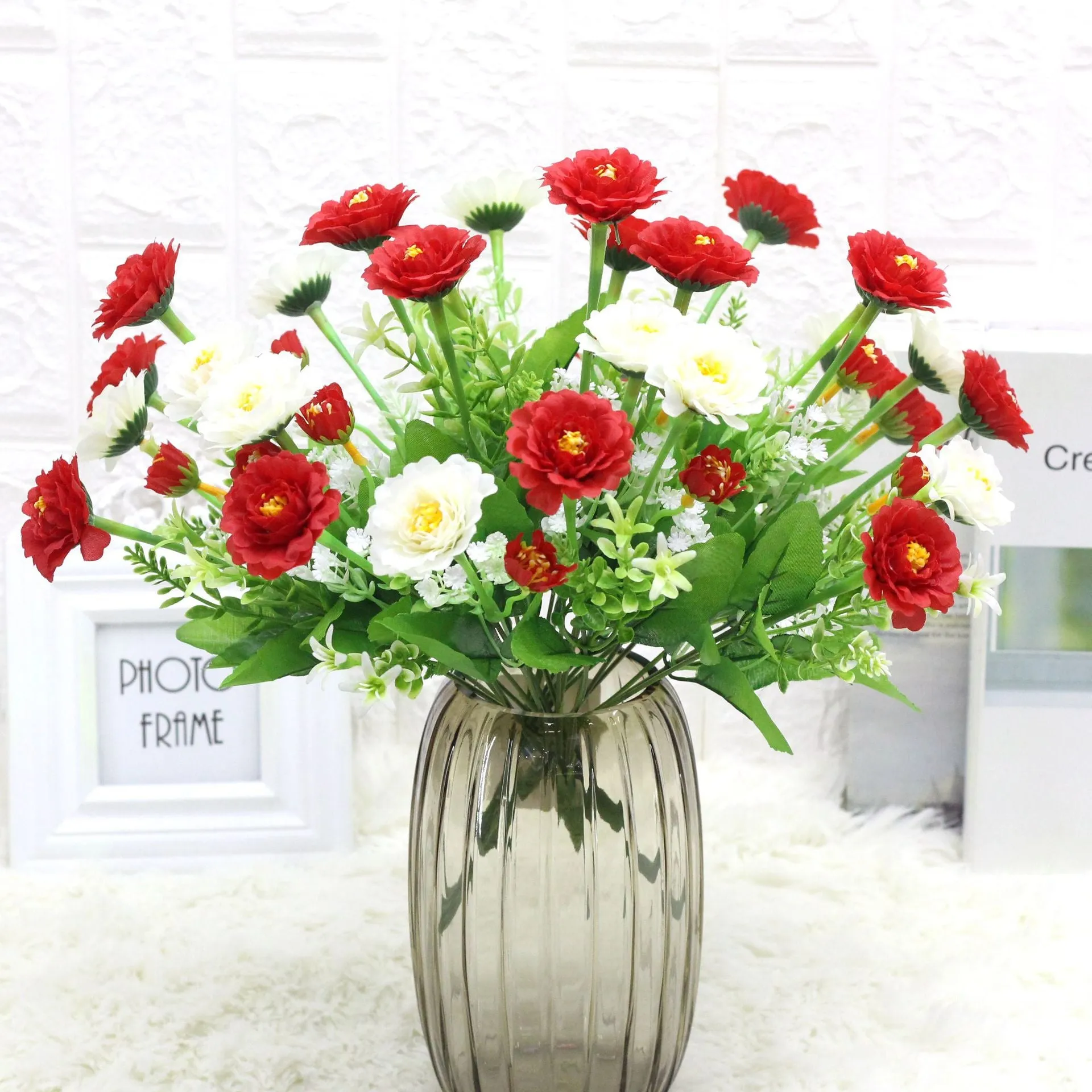 5PCS Artificial Flower Peony Home Decoration Dried Flower  Fake Flower Gift for Women