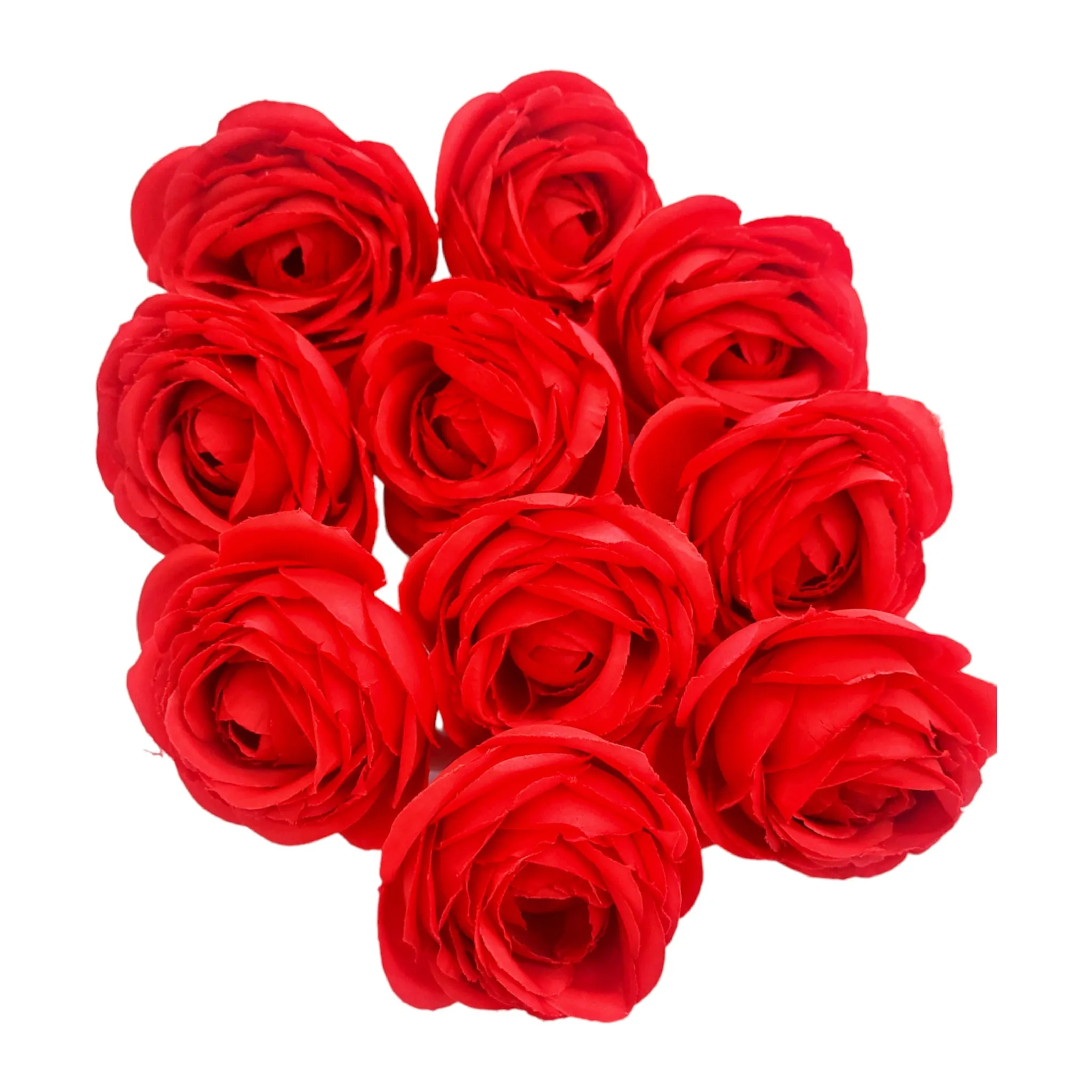 6.5 cm Big Cabbage  Rose Fabric Flower Head For Crafting or Decoration - 20 Pcs