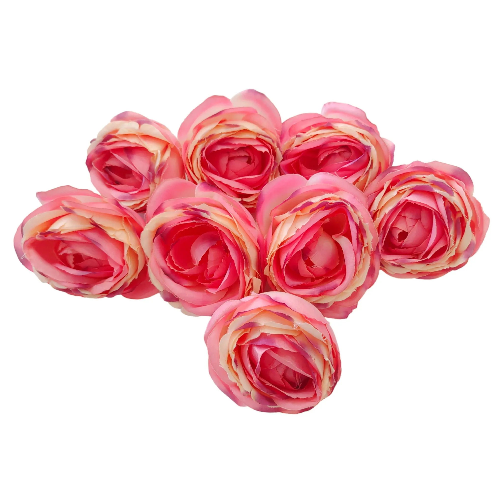 6.5 cm Big Cabbage  Rose Fabric Flower Head For Crafting or Decoration - 20 Pcs