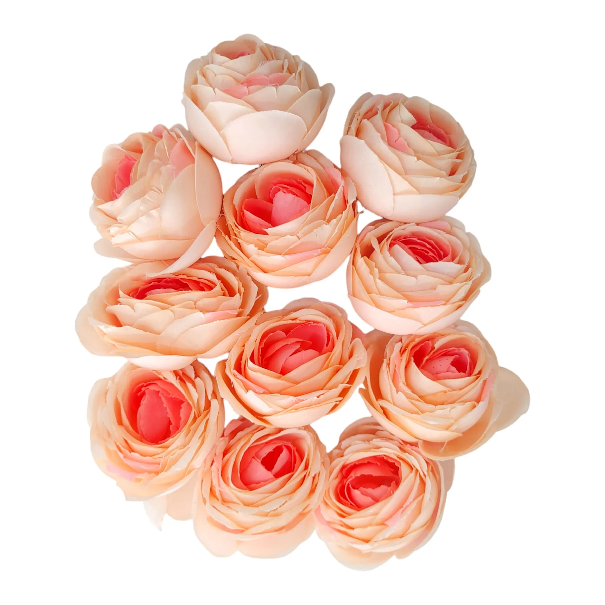 6.5 cm Big Cabbage  Rose Fabric Flower Head For Crafting or Decoration - 20 Pcs