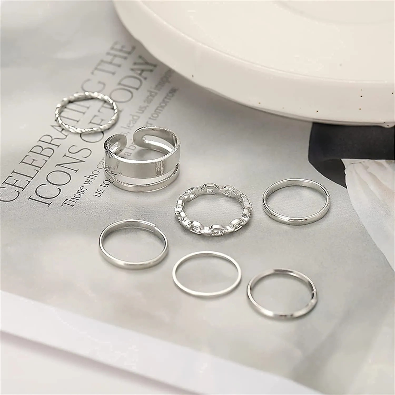 7-Piece: Women's Gold Knuckle Ring Set