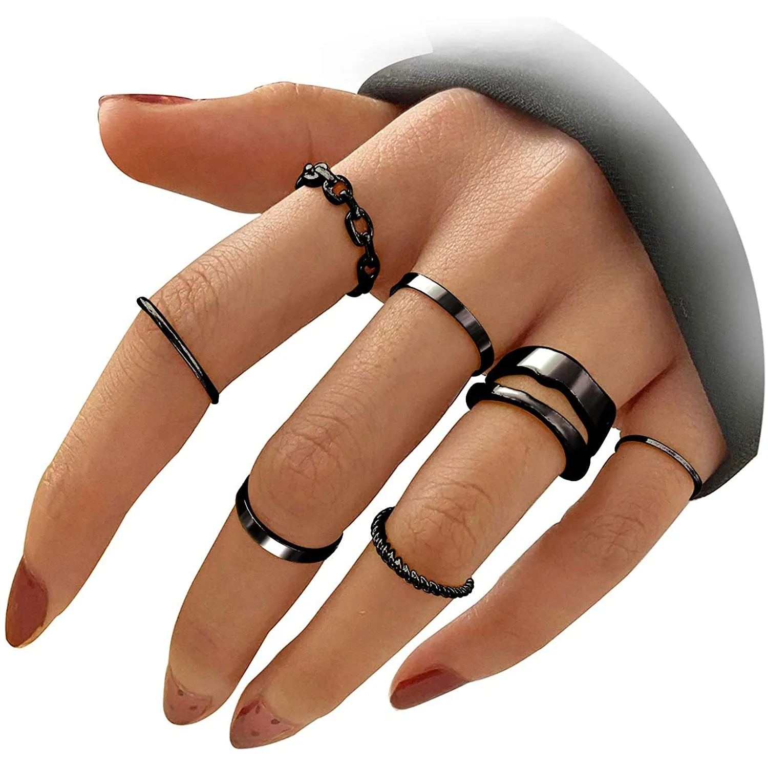 7-Piece: Women's Gold Knuckle Ring Set