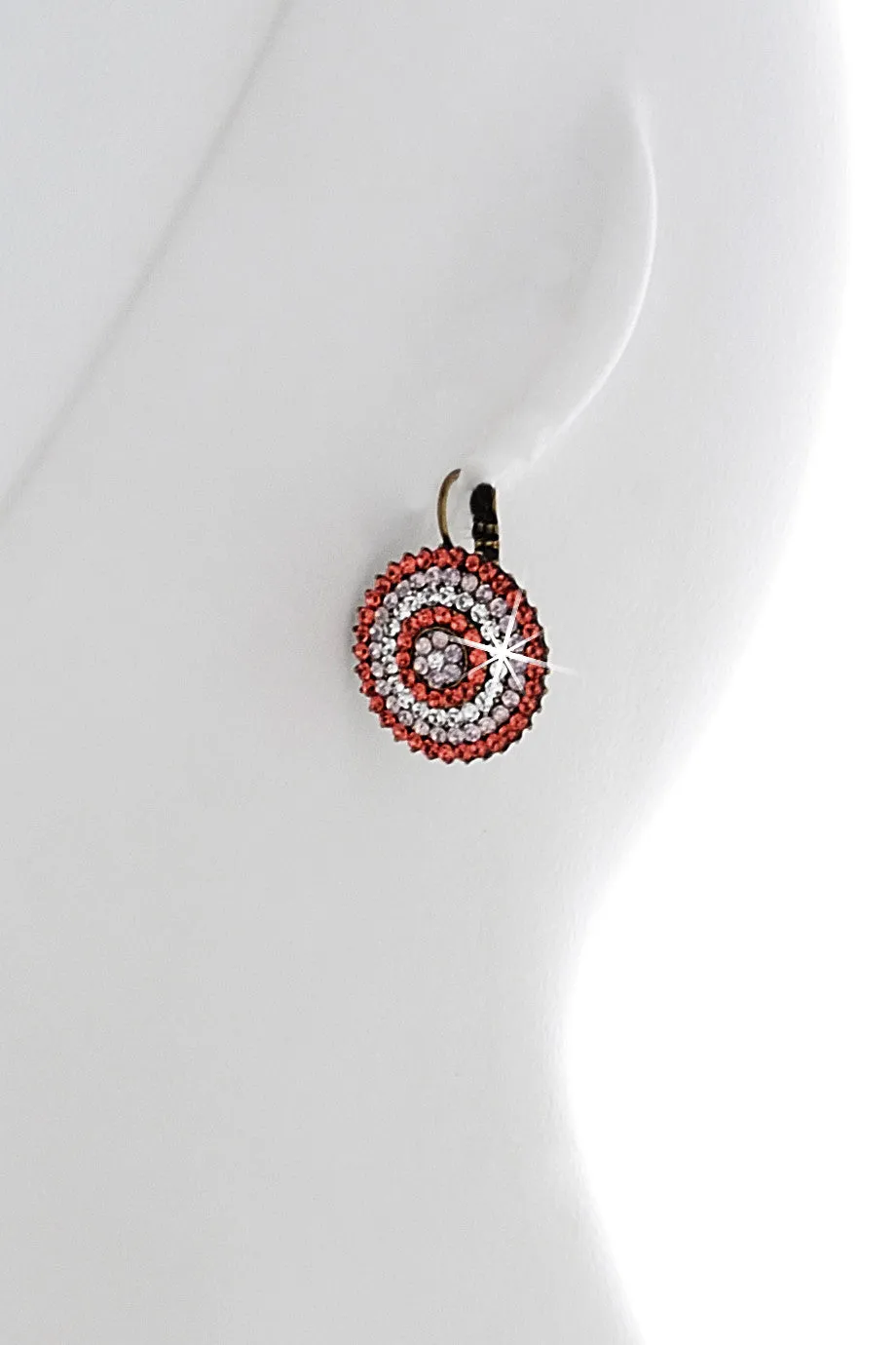 ALBA Coral Round Crystal Earrings