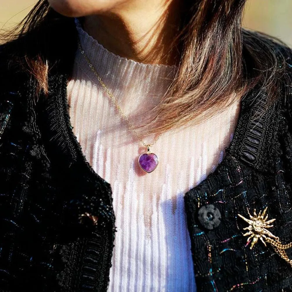 'Amethyst' Heart Pendant Necklace