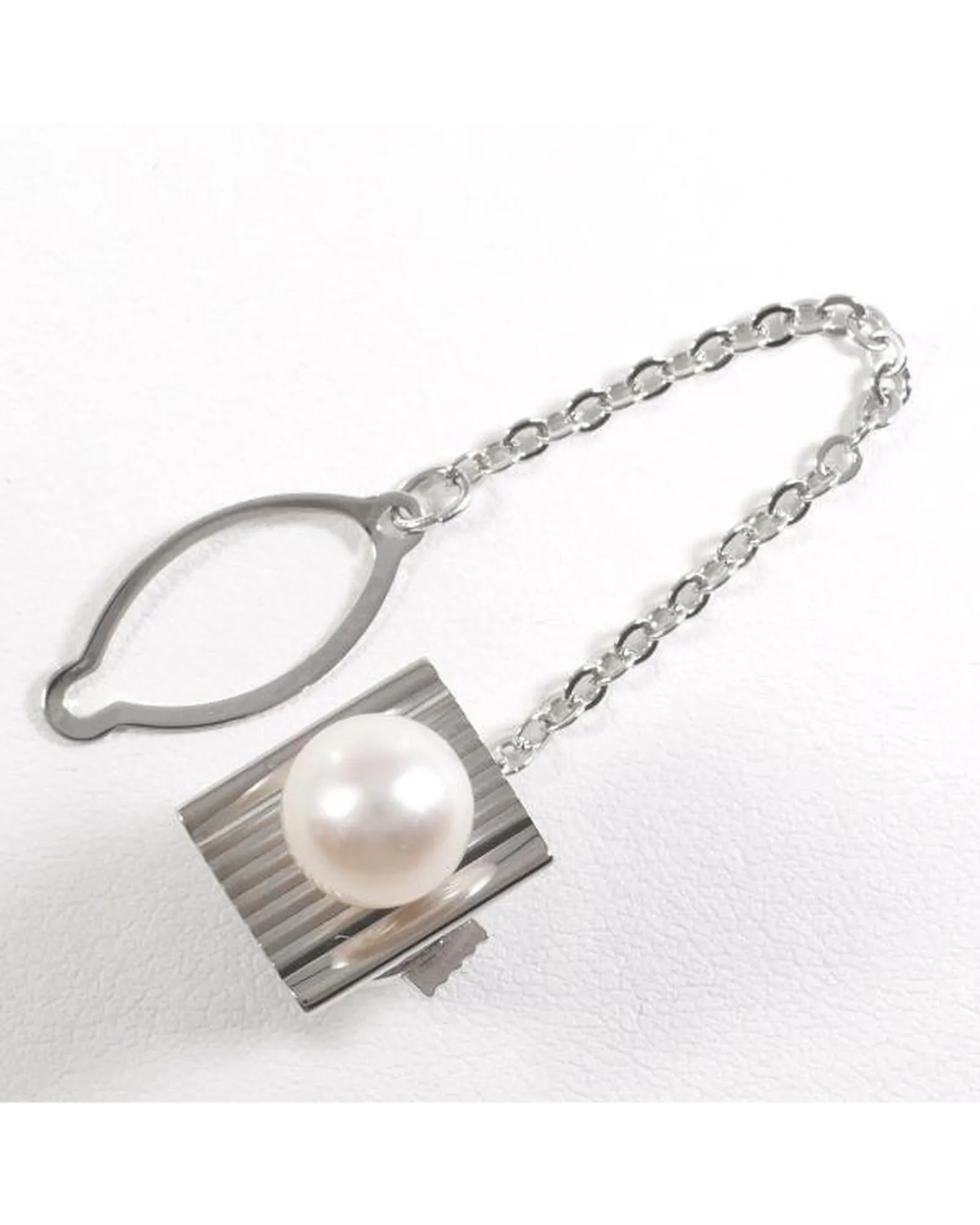 Authentic K14 White Gold Pearl Brooch - Excellent Condition