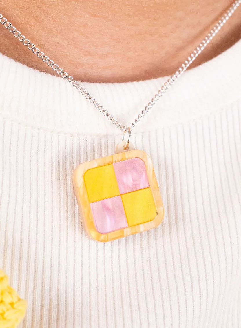 Battenberg Cake Pendant