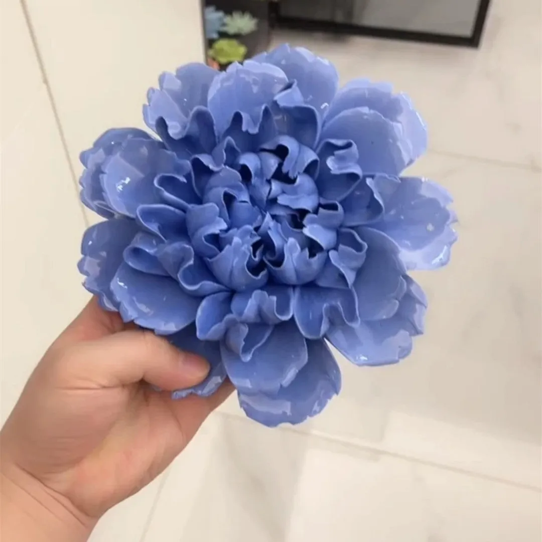 Bulk 7" Porcelain Peony Flowers Ceramic Artificial Hanging Decoration Wholesale