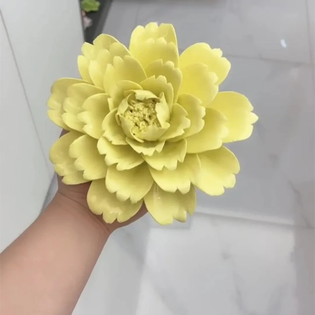 Bulk 7" Porcelain Peony Flowers Ceramic Artificial Hanging Decoration Wholesale