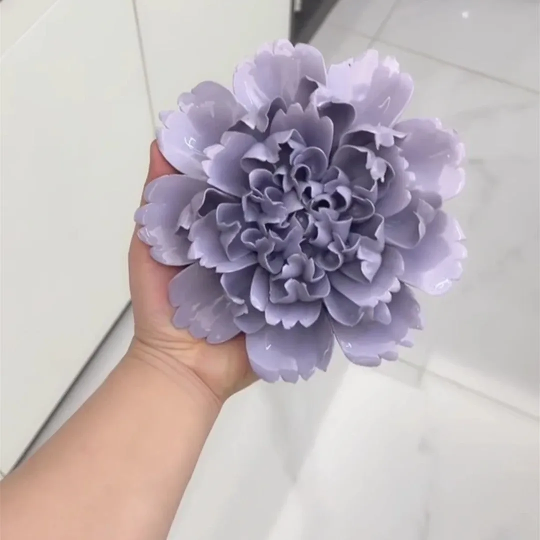 Bulk 7" Porcelain Peony Flowers Ceramic Artificial Hanging Decoration Wholesale