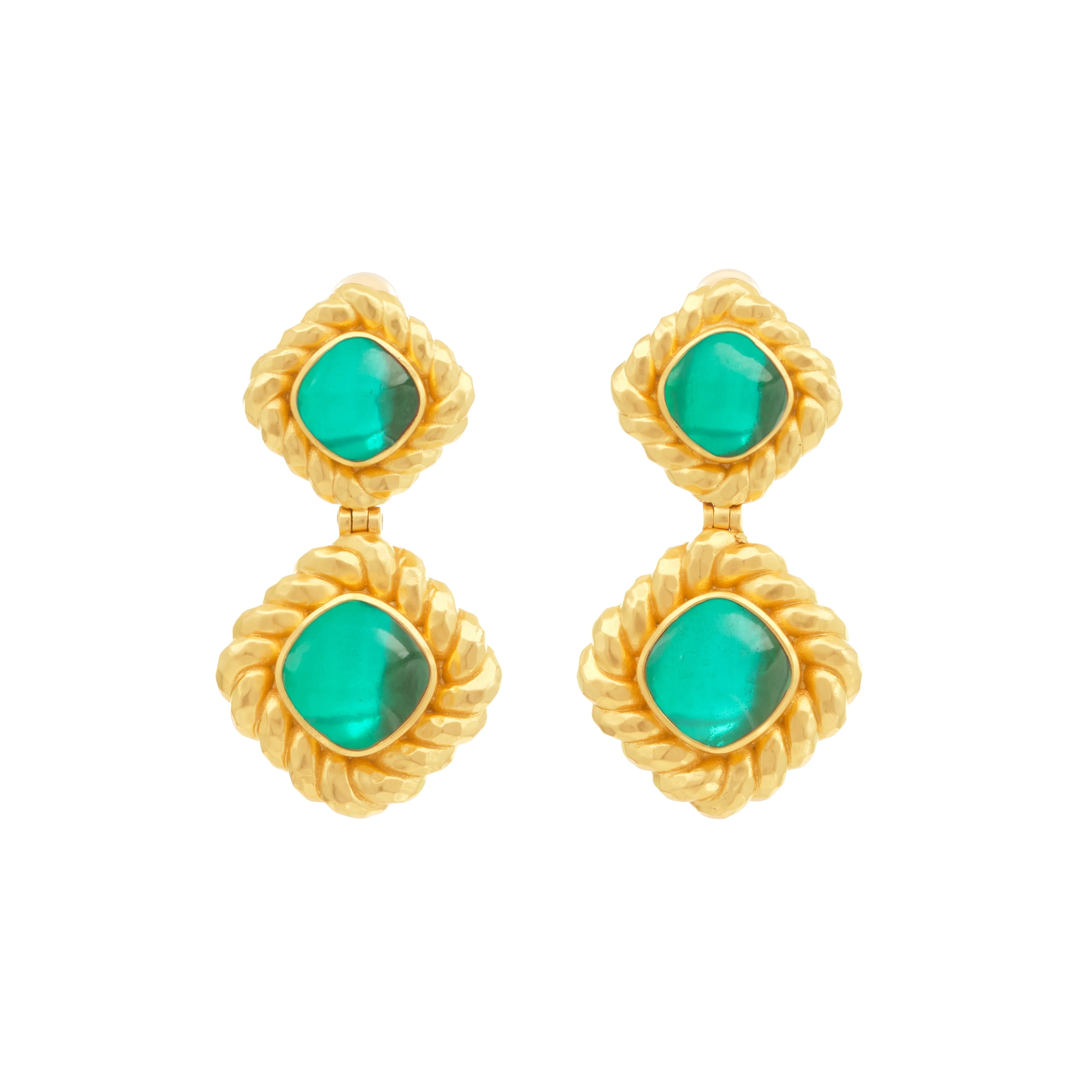 Carlotta Earrings Emerald Green Quartz