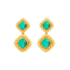 Carlotta Earrings Emerald Green Quartz