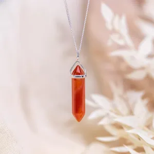 Carnelian Sterling Silver Point Pendant