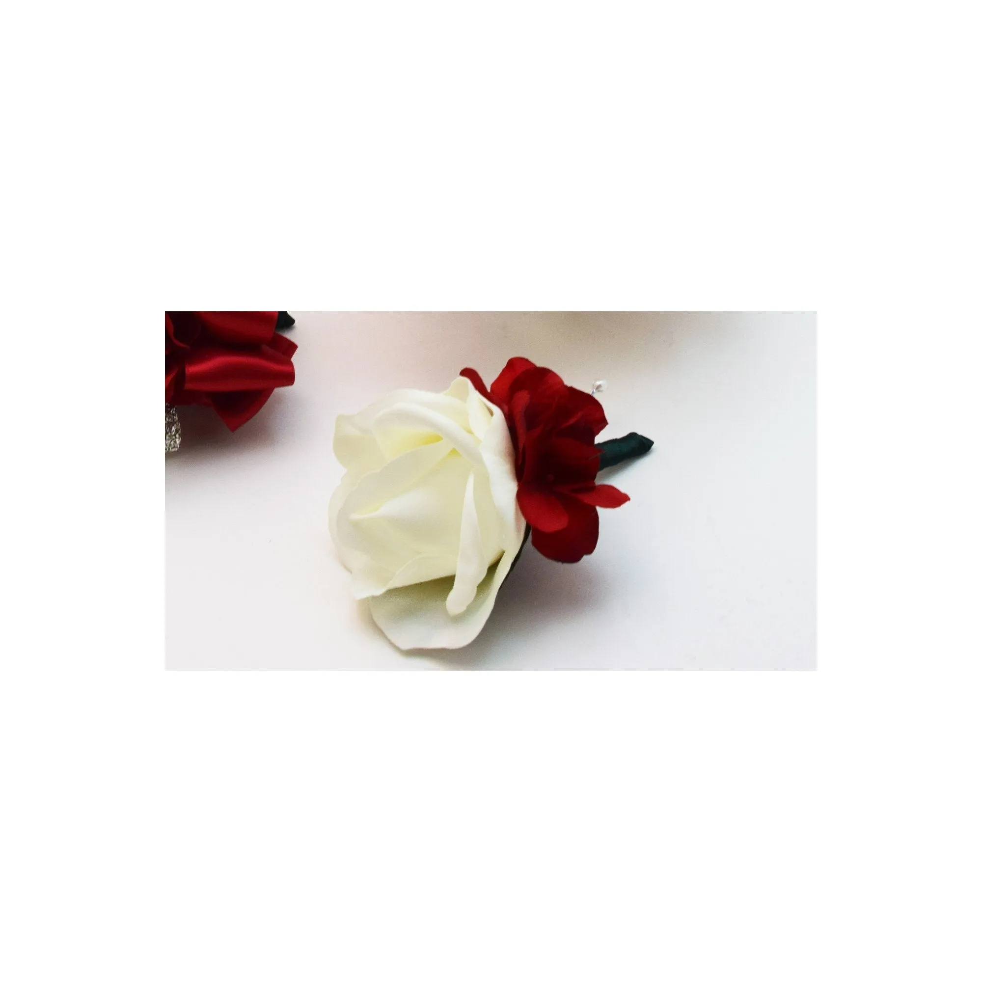 Cascade Bridal Bouquet Red White Gold - Real Touch Calla Lilies Roses Brooches - Add Groom Boutonniere Corsage Bridesmaid Bouquet & More!