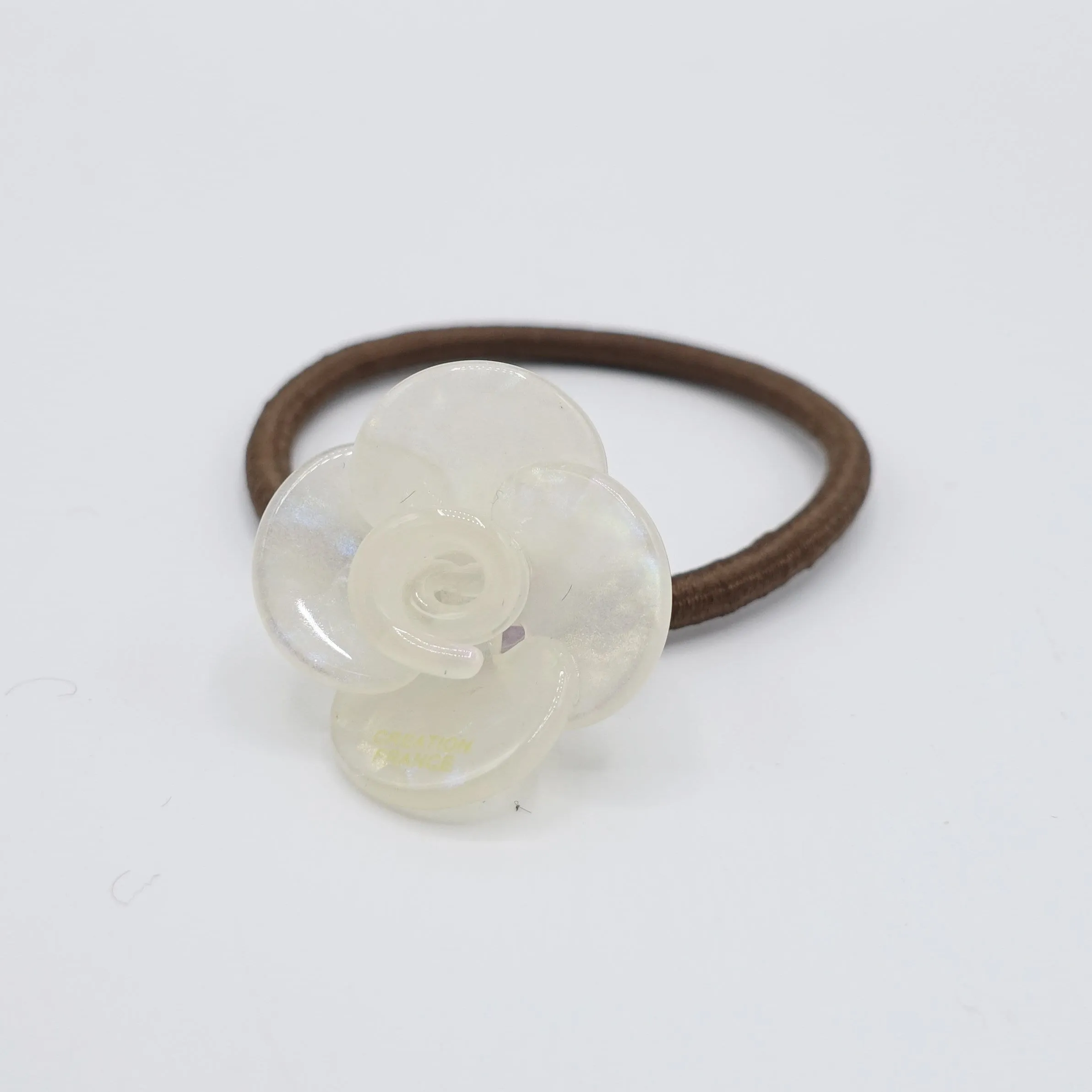 cellulose acetate flower petal hair tie ponytail holcer