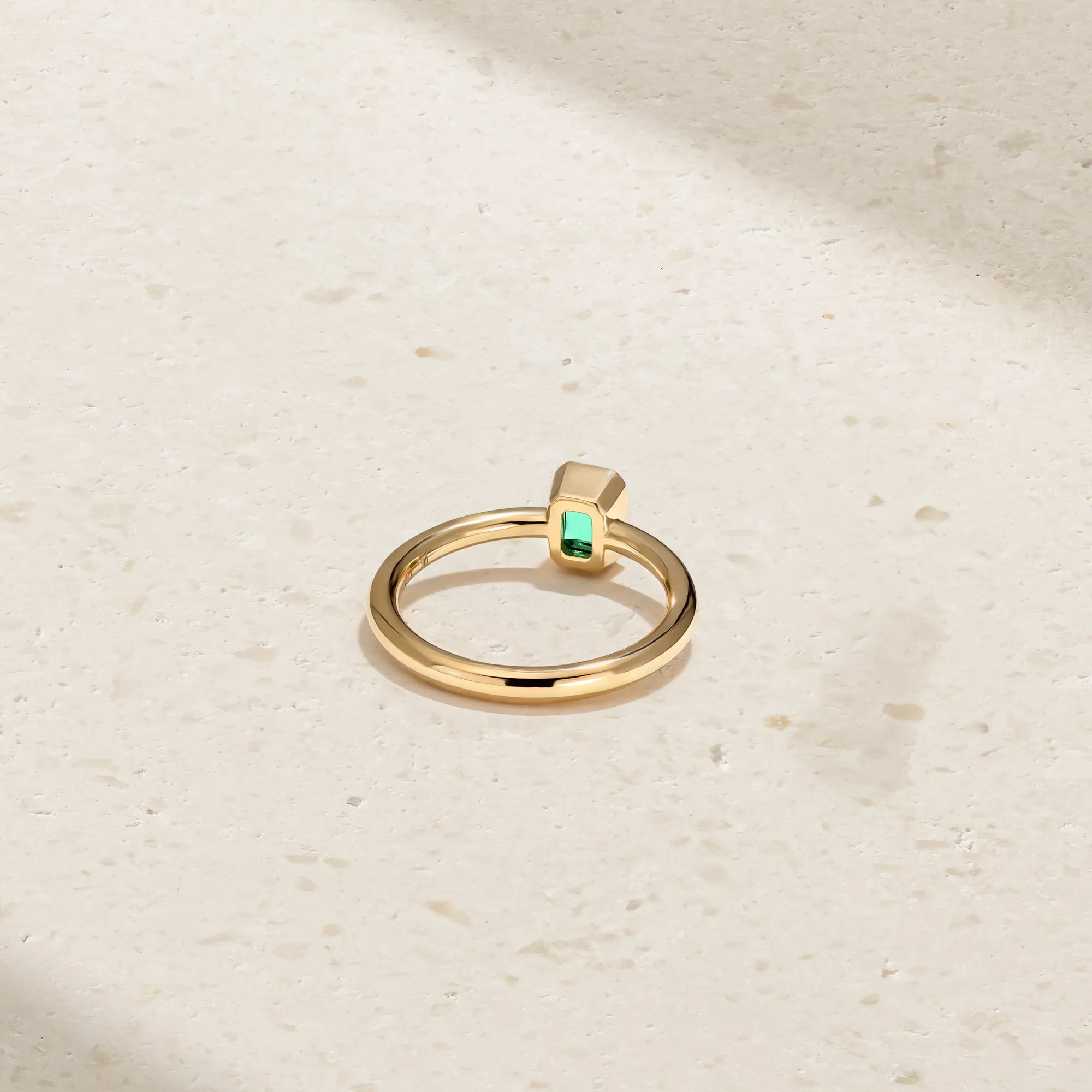 Classic Bezel Solitaire Emerald Ring