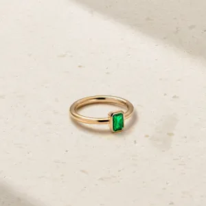 Classic Bezel Solitaire Emerald Ring