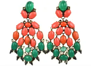 Coral Multi-Drop Earrings