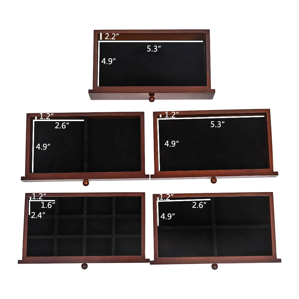 Earring Necklace Organizer Jewelry Box 6-Tier 5-Drawer