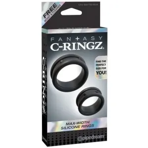 Fantasy C-ringz Max Width Silicone Rings - Black