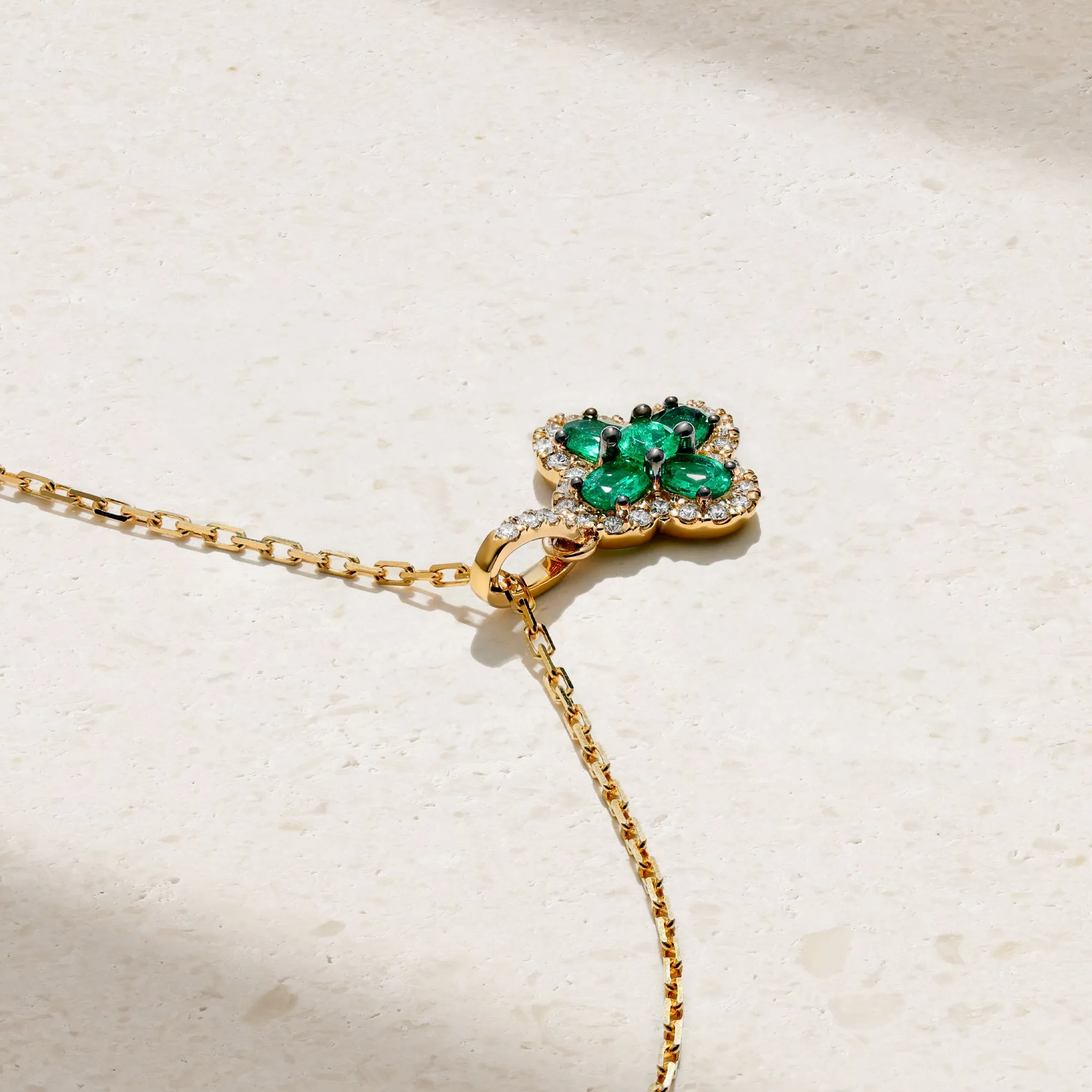 Felicity Emerald and Diamond Pendant