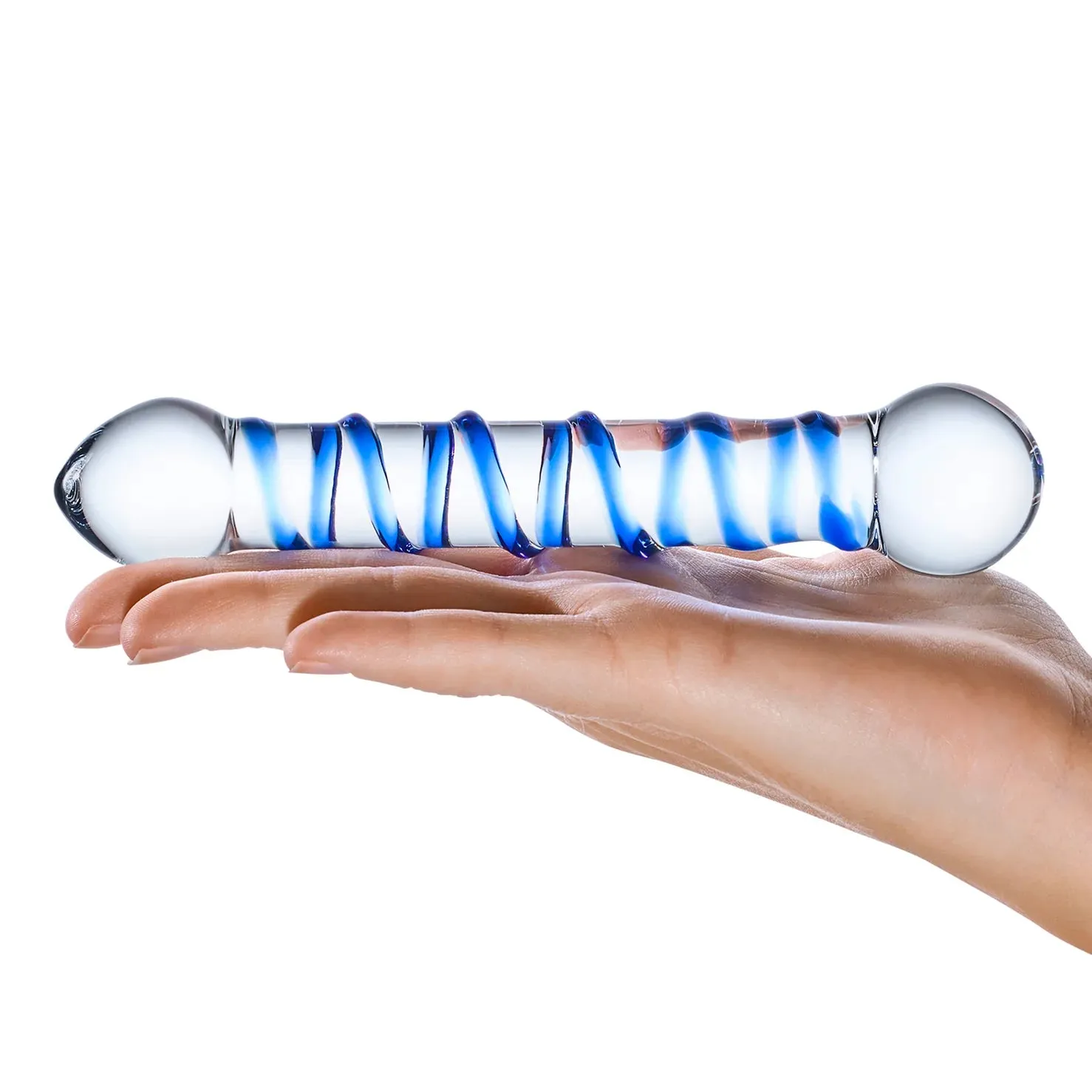 Gläs 6.5" Spiral dildo