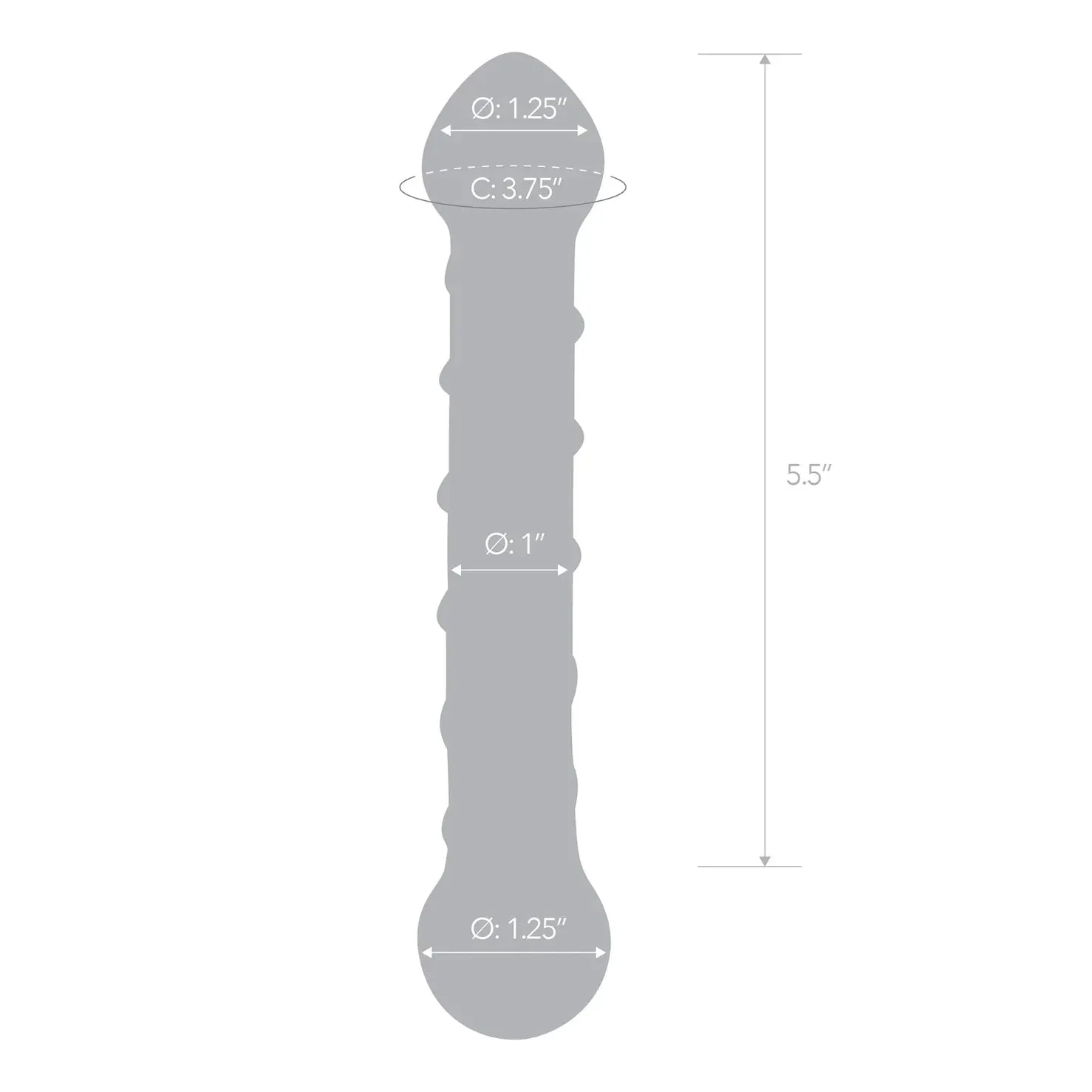 Gläs 6.5" Spiral dildo