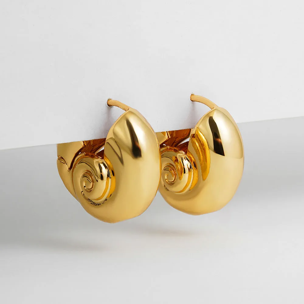 Gold Spiral Earrings