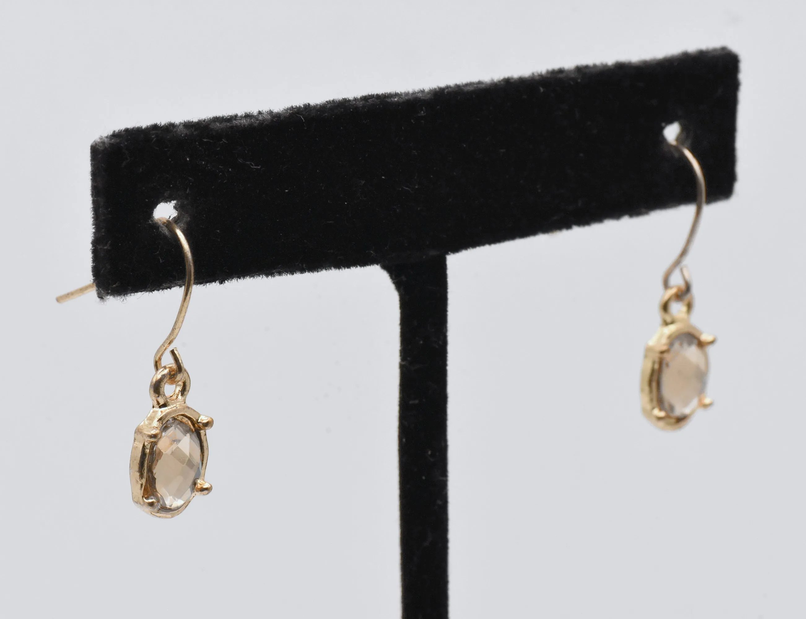 Gold Tone Metal Dangle Earrings