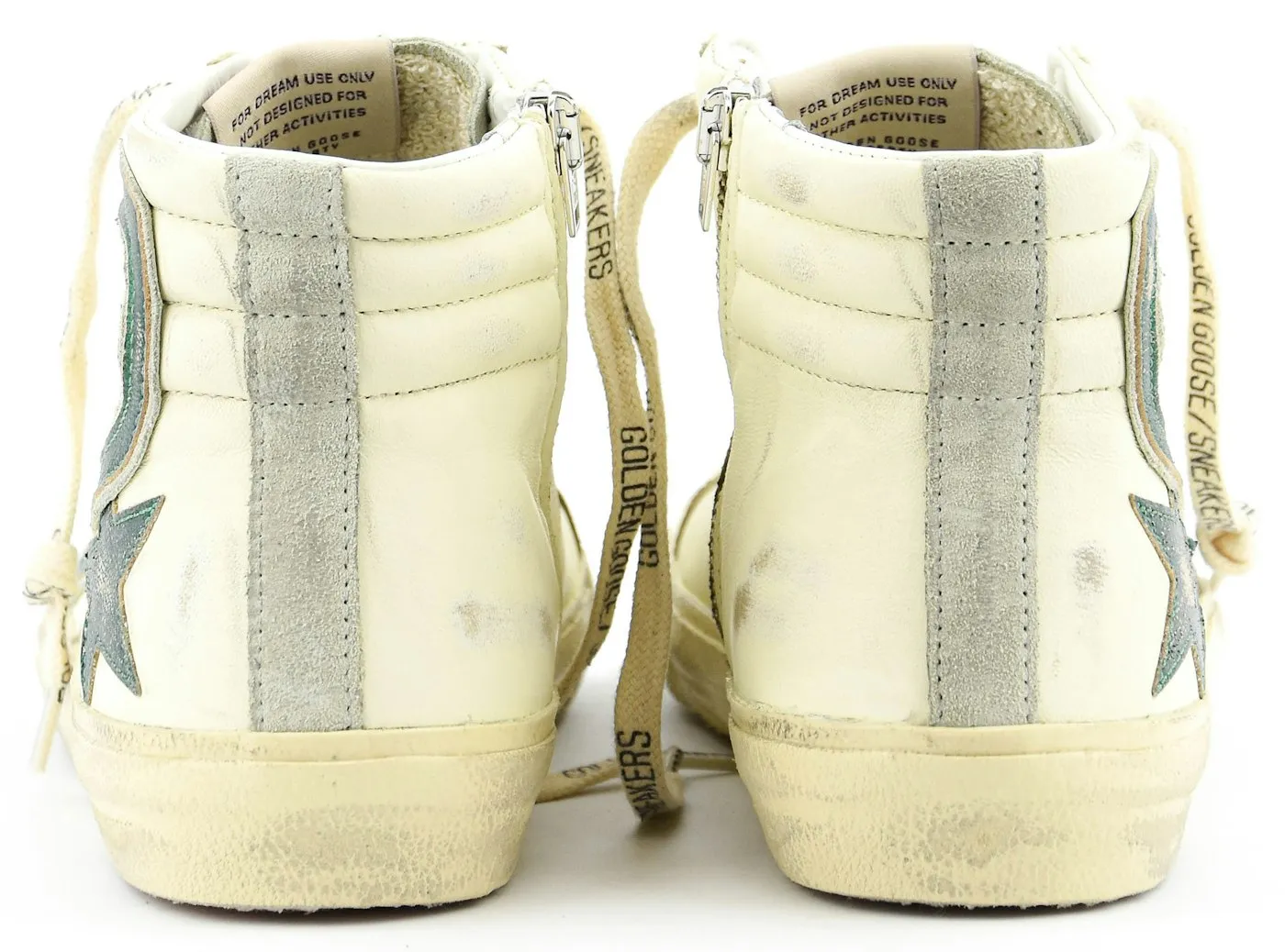 GOLDEN GOOSE SLIDE CLASSIC WHITE EMERALD