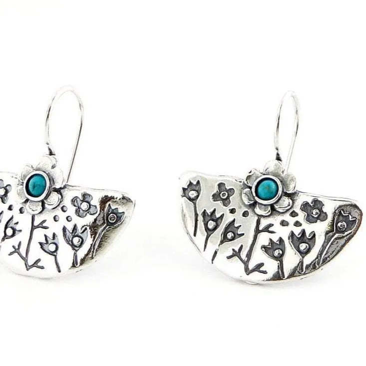 Israeli silver earrings for women with gemstones